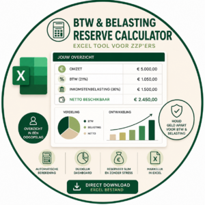 BTW en Belasting Reserve Calculator Excel voor ZZP'ers